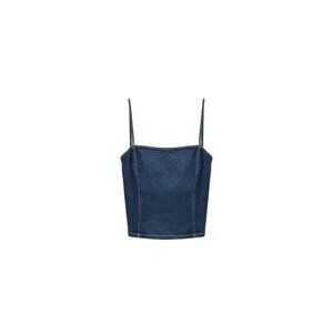 ZARA TRF OPEN BACK DENIM TOP BLUE SIZE S  | 6929/003